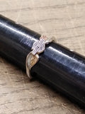 Vtg Women's 10K White Yellow Rose Gold Ring Harley Davidson Motorcycles Size 6.5