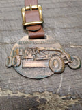 Vtg Allis Chalmers Grader Heavy Construction Equipment Brass Pocket Watch Fob