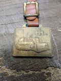 Vtg International Harvester Brass Pocket Watch Fob State Equip Co Harrisburg Pa