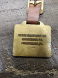 Vtg International Harvester Brass Pocket Watch Fob State Equip Co Harrisburg Pa