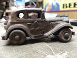 Vtg Antique Toy 1930's AC Williams Cast Iron Red 2 Door Sedan Steel Wheels