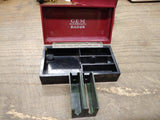 Vtg Gem Micromatic Clog Pruf Single Edge Safety Razor Blade Banks Bakelite Case!