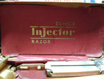 Vtg Schick Injector Single Edge Razor w/Butterscotch Handle Injector & Hard Case