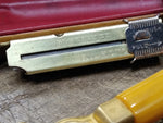 Vtg Schick Injector Single Edge Razor w/Butterscotch Handle Injector & Hard Case