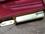 Vtg Schick Injector Single Edge Razor w/Butterscotch Handle Injector & Hard Case