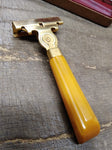 Vtg Schick Injector Single Edge Razor w/Butterscotch Handle Injector & Hard Case