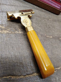 Vtg Schick Injector Single Edge Razor w/Butterscotch Handle Injector & Hard Case