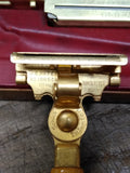 Vtg Schick Injector Single Edge Razor w/Butterscotch Handle Injector & Hard Case