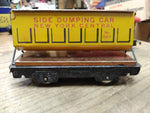 Vtg O Gauge Marx Wind Up Train Set 4 Cars Tender Tanker Side Dump Caboose Works!