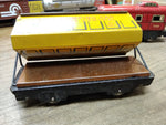 Vtg O Gauge Marx Wind Up Train Set 4 Cars Tender Tanker Side Dump Caboose Works!