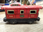 Vtg O Gauge Marx Wind Up Train Set 4 Cars Tender Tanker Side Dump Caboose Works!