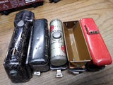 Vtg O Gauge Marx Wind Up Train Set 4 Cars Tender Tanker Side Dump Caboose Works!
