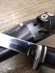 Vtg Case XX 2 Finn Fixed Blade Knife with Leather Sheath 4.5" Blade 4" Handle