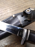 Vtg Case XX 2 Finn Fixed Blade Knife with Leather Sheath 4.5" Blade 4" Handle