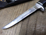 Vtg Case XX 2 Finn Fixed Blade Knife with Leather Sheath 4.5" Blade 4" Handle