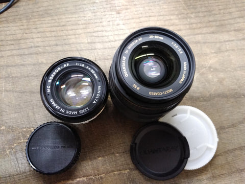 Vtg 2 Pc Camera Lens Lot Quantaray for Minolta 28 80mm Minolta Rokkor f=55mm
