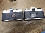 Vtg 2 Pc Minolta Camera Body Parts Repair Lot SRT101 X370 35MM Film Good Shutter