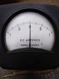 Vtg General Electric -1-0-1+ DC Amperes Panel Meter Gauge 3" x 3"