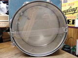 Vtg Olympic Chrome Snare Drum Wood Block Cowbell Sticks Blue Carry Case England