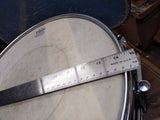 Vtg Olympic Chrome Snare Drum Wood Block Cowbell Sticks Blue Carry Case England
