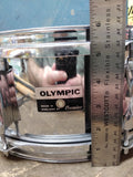 Vtg Olympic Chrome Snare Drum Wood Block Cowbell Sticks Blue Carry Case England