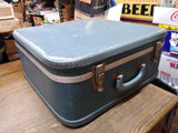 Vtg Olympic Chrome Snare Drum Wood Block Cowbell Sticks Blue Carry Case England