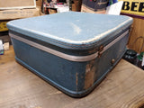 Vtg Olympic Chrome Snare Drum Wood Block Cowbell Sticks Blue Carry Case England