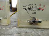 Vtg 2 Pc Technics -20 through +3 Decibel Panel Meter Model 4981 2 3/16" x 1 7/8"