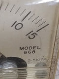 Vtg Hoyt DC Volts 15-0-15 Panel Meter Model 668 1 3/4" x 1 3/4"