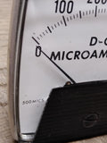 Vtg General Electric DC Microamperes 0-500 Panel Meter 3 3/8" x 3 3/8"