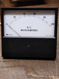 Vtg Triplett Model 420 DL DC Microamperes 0-100 Panel Meter 4 3/4" x 4 1/4"