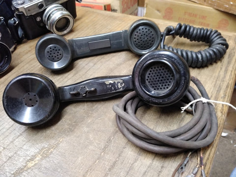 Vtg 2 Pc Phone Lot Kellogg Switchboard & Supply Co Chicago Bakelite and Sanyo