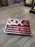 Red Enamel Belt Buckle SEX is like snow you never know how many inches youll get