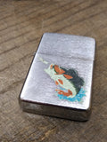 Vtg 1995 Zippo Large Mouth Bass Dragonfly Brushed Chrome Cigarette Lighter