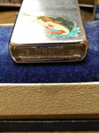 Vtg 1995 Zippo Large Mouth Bass Dragonfly Brushed Chrome Cigarette Lighter
