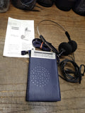 Vtg SEARS Am/Fm Stereo Radio Headphones Belt Loop Model Walkman Style Works Good