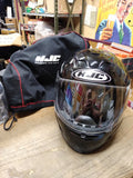 HJC FG 12 Full Face Motorcycle Helmet Size Medium Gloss Black with Carry Bag
