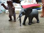 Vtg 8 Pc Zoo Farm Animal Plastic Toy Lot Lion Tiger Bear Moose Giraffe Cow Pig