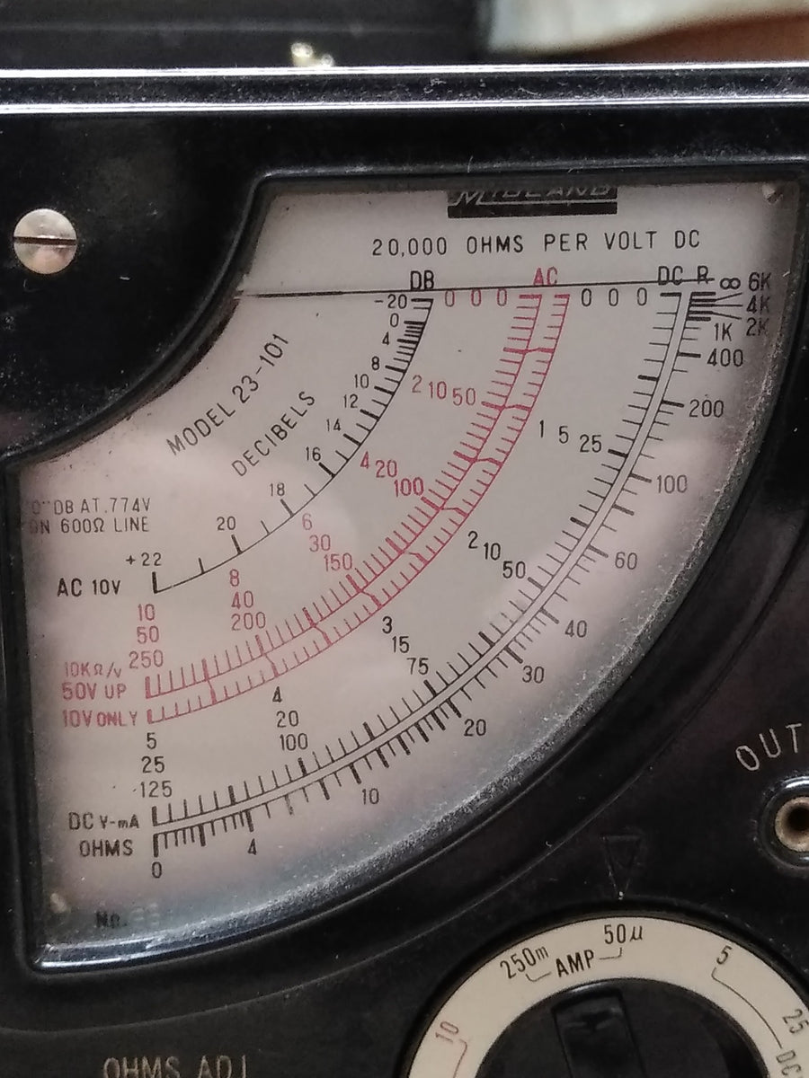 Vtg Midland Model 23 101 Decibel Volt Ohm Pocket Multimeter w/Case Jap ...