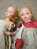 Vtg 2 Piece Nancy Ann Storybook Doll Lot 1930's Bisque w/Dresses 5.5" & 6.5"