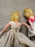 Vtg 2 Piece Nancy Ann Storybook Doll Lot 1930's Bisque w/Dresses 5.5" & 6.5"