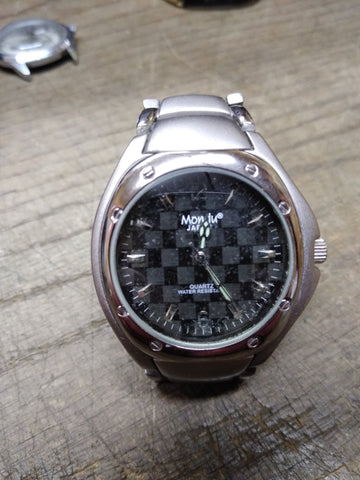 Vtg Mondu Quartz Titanium Eco Drive Water Resistant Wrist Watch Working!