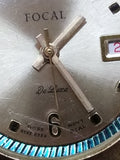 Vtg Focal De Luxe Swiss Mechanical Wrist Watch w/1970's Leather Strap Working!