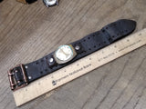 Vtg Focal De Luxe Swiss Mechanical Wrist Watch w/1970's Leather Strap Working!