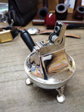 Vtg 1950's ASR Heritage Table Lighter High Polish Chrome 3 Footed Great Shape!