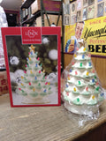 NIB Lenox Treasured Traditions White Porcelain LED Lighted Christmas Tree 11"