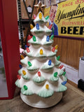 NIB Lenox Treasured Traditions White Porcelain LED Lighted Christmas Tree 11"