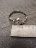 Vtg Ladies Wadsworth Wind Up Wristwatch 10K RGP Bezel 17j Flex Size 7.5"  Works!