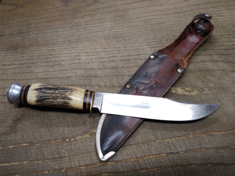 Vtg York Cutlery Solingen Germany 10" #646 Fixed Blade Hunting Knife w/Sheath!