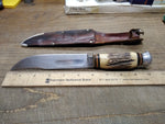 Vtg York Cutlery Solingen Germany 10" #646 Fixed Blade Hunting Knife w/Sheath!